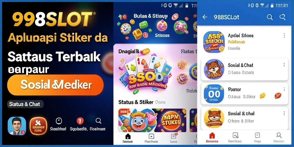 Tampilan antarmuka stiker menarik dari 988SLOT.