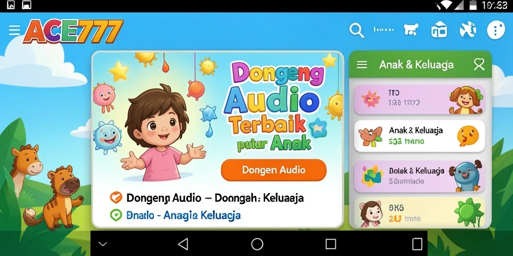 Tampilan antarmuka ACE777 yang menarik untuk dongeng audio.