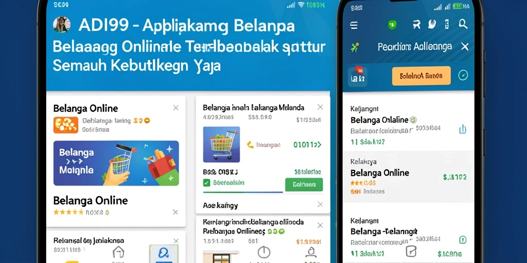Tampilan antarmuka aplikasi ADI99 untuk belanja online.