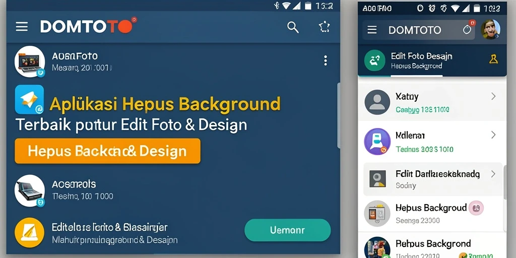 Tampilan antarmuka aplikasi DOMTOTO saat menghapus background gambar.