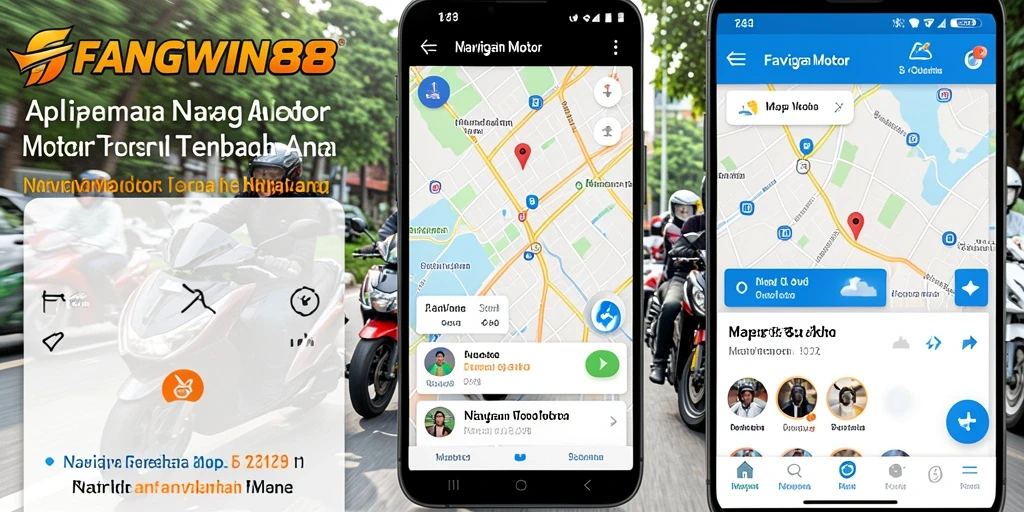 Tampilan antarmuka aplikasi Navigasi Motor FANGWIN88 yang intuitif.
