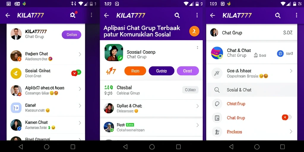 Tampilan antarmuka KILAT777 untuk Chat Grup yang menarik dan user-friendly.