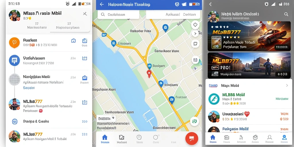 Antarmuka aplikasi MLBB777 untuk Navigasi Mobil yang intuitif dan informatif.