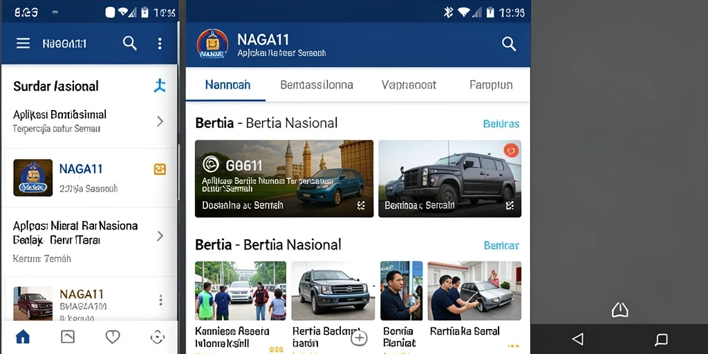 Tampilan antarmuka aplikasi NAGA11 dengan berita nasional terkini.
