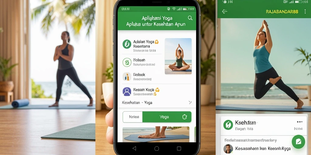 Screenshot antarmuka aplikasi RAJABANDAR88 yang menampilkan sesi Yoga.