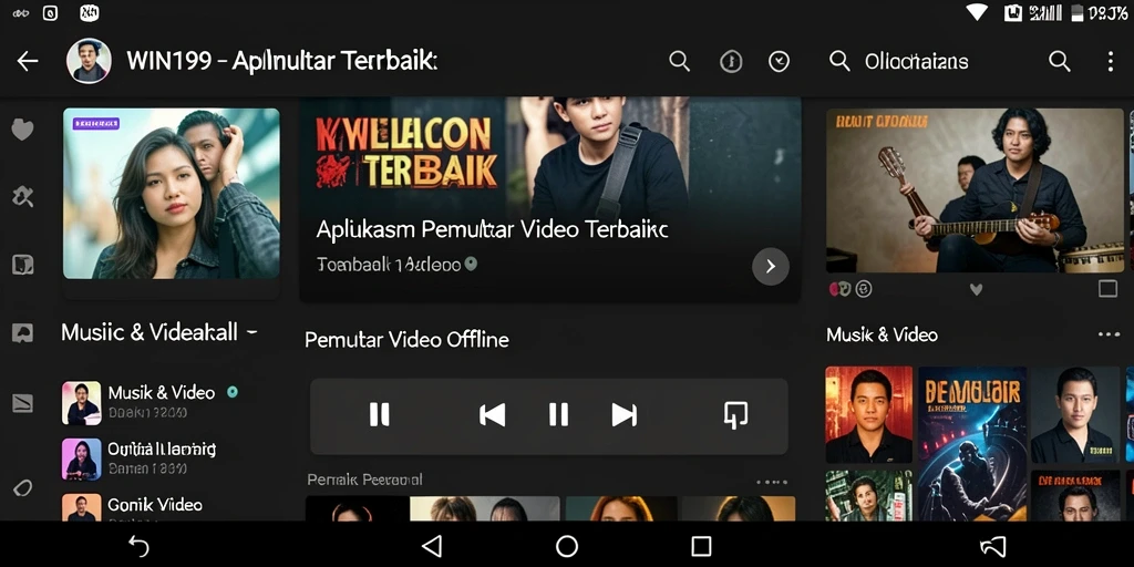 Tampilan antarmuka WIN199 yang intuitif untuk pemutar video offline.