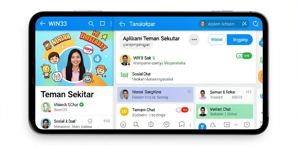 Antarmuka aplikasi WIN33 yang ramah pengguna untuk Teman Sekitar.